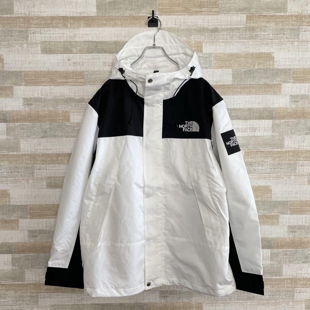 正規品 ノースフェイス【新品】WHITE LABEL マウンテンパーカー 白×黒 正規品 ノースフェイス【新品】WHITE LABEL マウンテンパーカー 白×黒